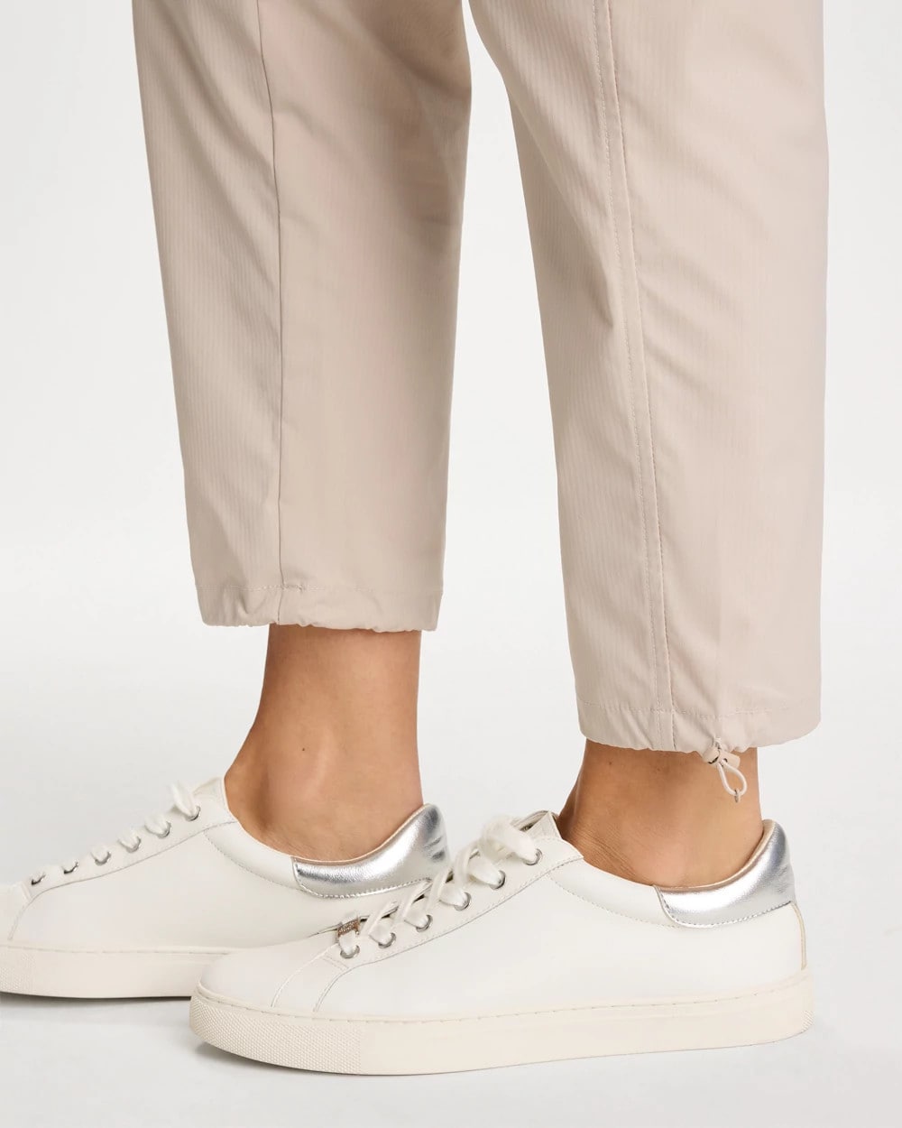 Chico's Recommended - Zenergy® Striped UPF Bungee Crop Pants Smokey Taupe