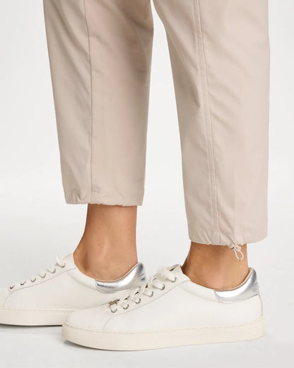 Chico's Recommended - Zenergy® Striped UPF Bungee Crop Pants Smokey Taupe