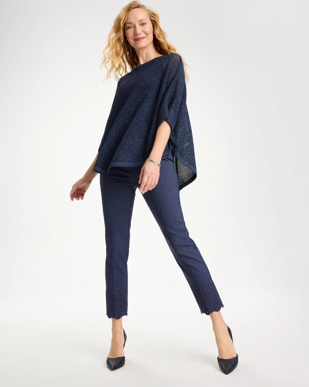 Chico's Deals - Brigitte™ Slim Embroidered Pull-On Crop Pant Indigo