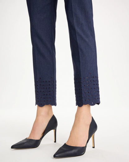 Chico's Deals - Brigitte™ Slim Embroidered Pull-On Crop Pant Indigo
