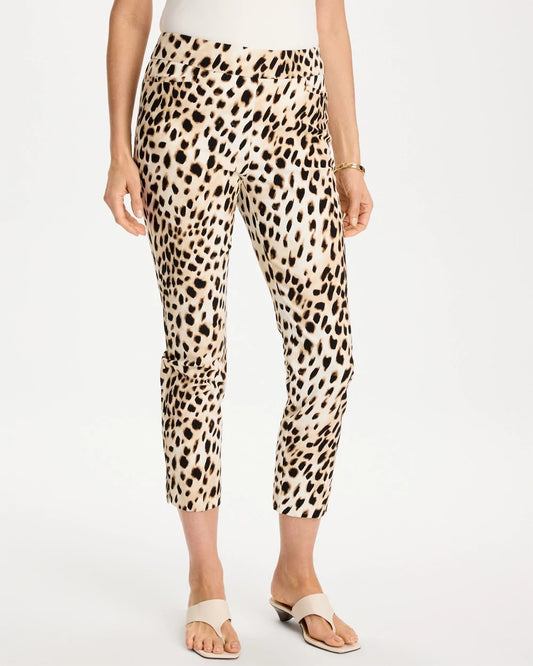 Chico's Trending - Animal Print Brigitte™ Slim Pull-On Crop Pant Black
