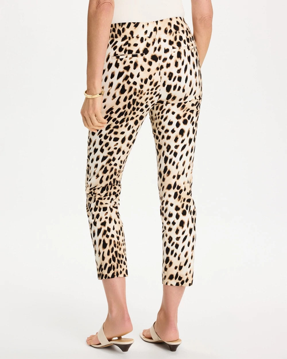 Chico's Trending - Animal Print Brigitte™ Slim Pull-On Crop Pant Black