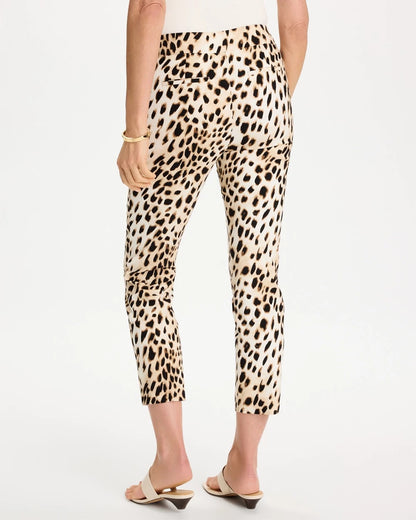 Chico's Trending - Animal Print Brigitte™ Slim Pull-On Crop Pant Black
