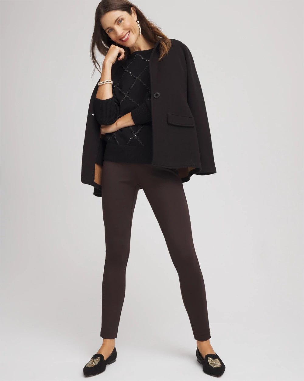 Chico's Hot Sale - Juliet Slim Zip-Ankle Leggings Cocoa Bean