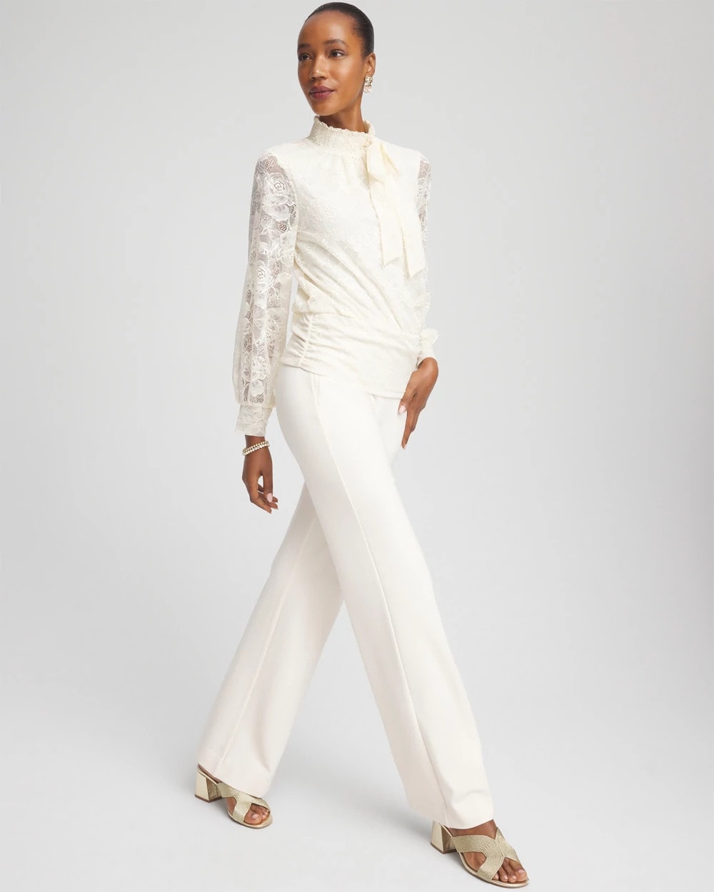 Chico's Premium - Juliet Wide Full Length Pant English Cream
