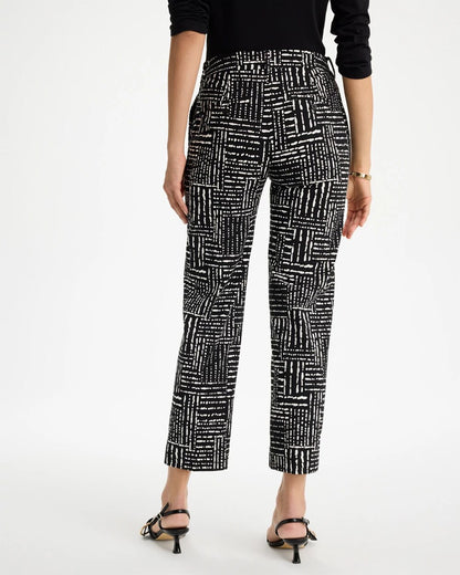 Chico's Best Price - Emme Fly Front Straight Printed Crop Pants Black