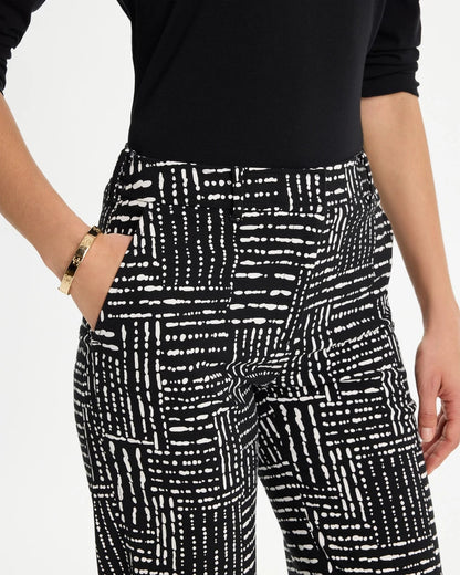 Chico's Best Price - Emme Fly Front Straight Printed Crop Pants Black