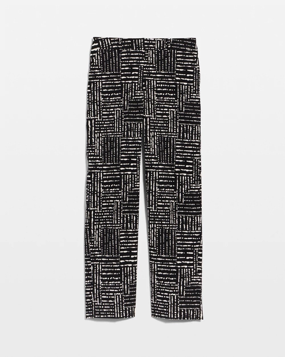 Chico's Best Price - Emme Fly Front Straight Printed Crop Pants Black