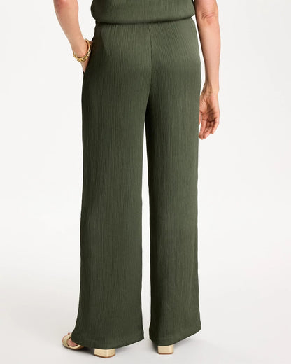 Chico's Featured - Petite Travelers™ Crinkle Textured Pants Kelp Forest