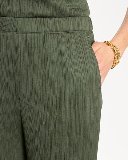 Chico's Featured - Petite Travelers™ Crinkle Textured Pants Kelp Forest