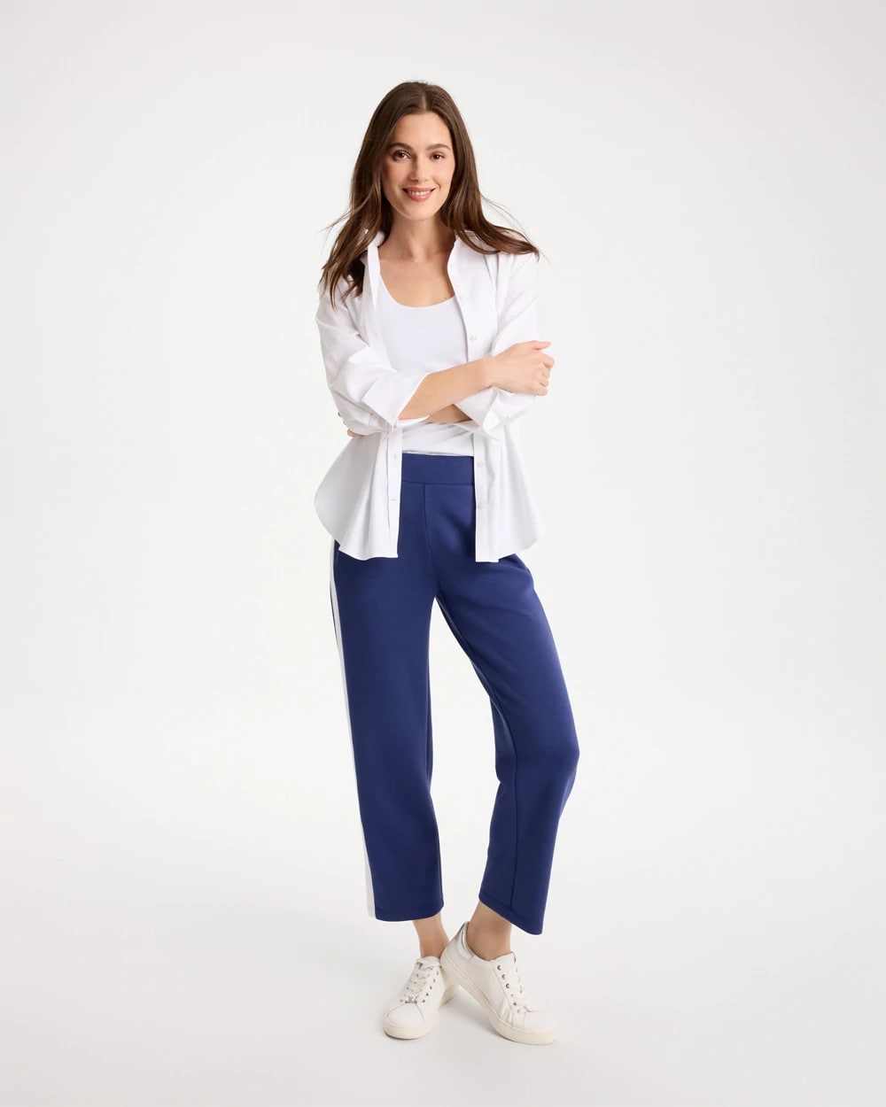 Chico's Exclusive - Zenergy® Soft Contrast Crop Pants Starlit Navy
