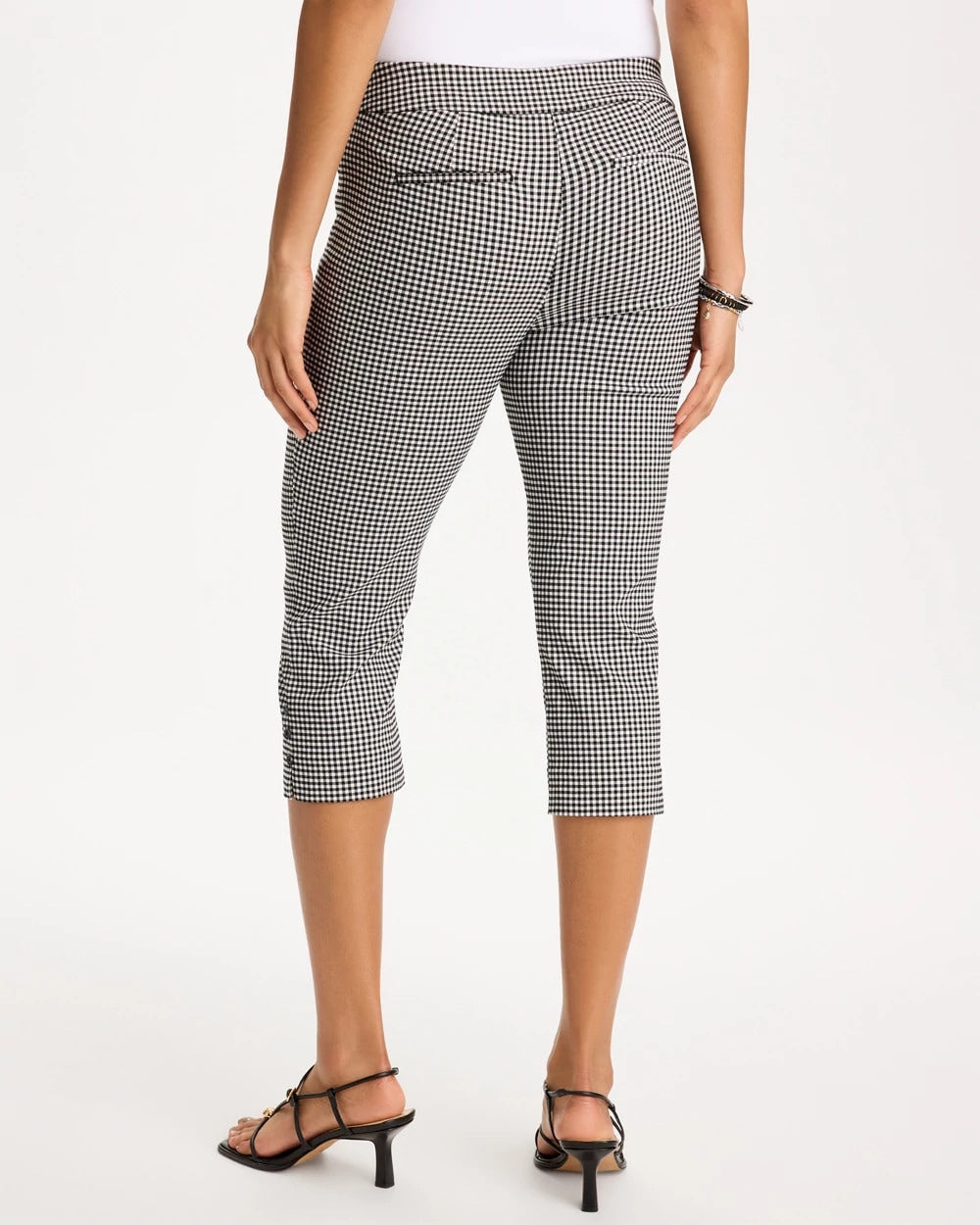 Chico's Deals - Brigitte™ Slim Gingham Pull-On Capri Pant Black