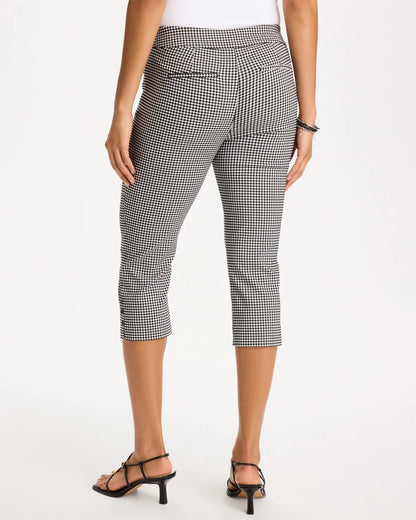 Chico's Deals - Brigitte™ Slim Gingham Pull-On Capri Pant Black