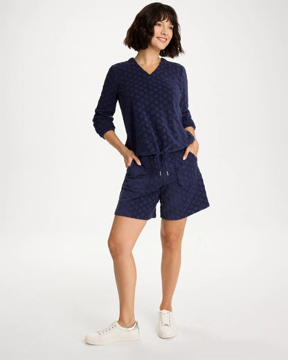 Chico's Popular - Zenergy® Terry Cloth Jacquard Shorts Passport Blue