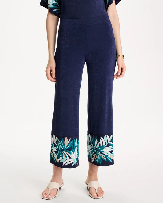 Chico's Essential - Travelers™ Palm Border Crop Pant Kings Navy