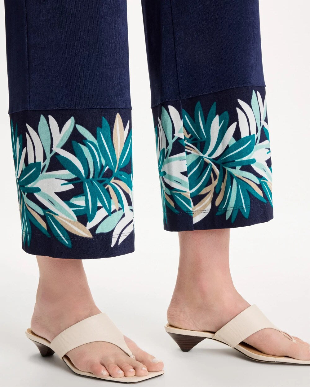 Chico's Essential - Travelers™ Palm Border Crop Pant Kings Navy