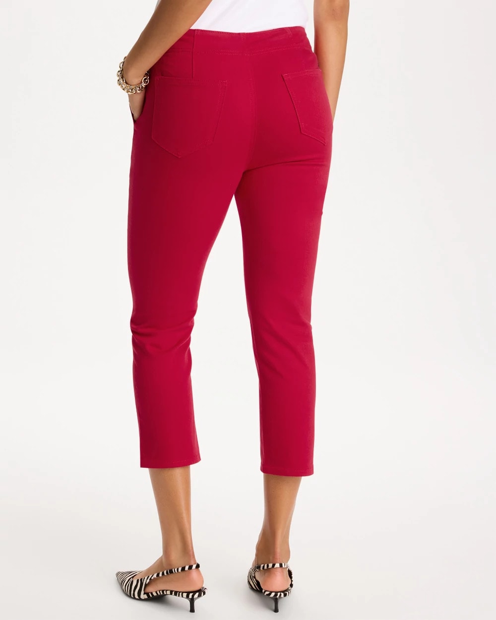 Chico's Signature - Pull-On Capri Jeans Cherry Lush