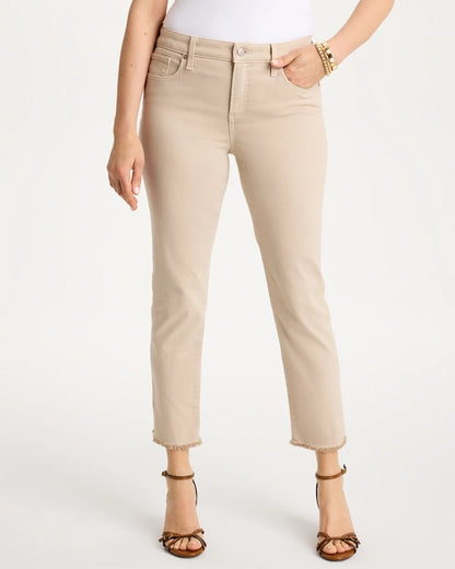 Chico's Everyday - Girlfriend Slim Frayed Crop Jeans Smokey Taupe