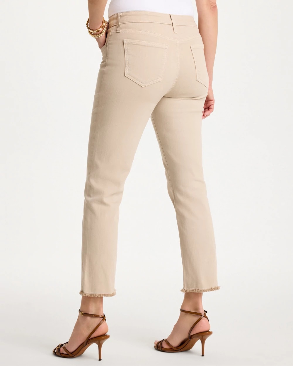 Chico's Everyday - Girlfriend Slim Frayed Crop Jeans Smokey Taupe