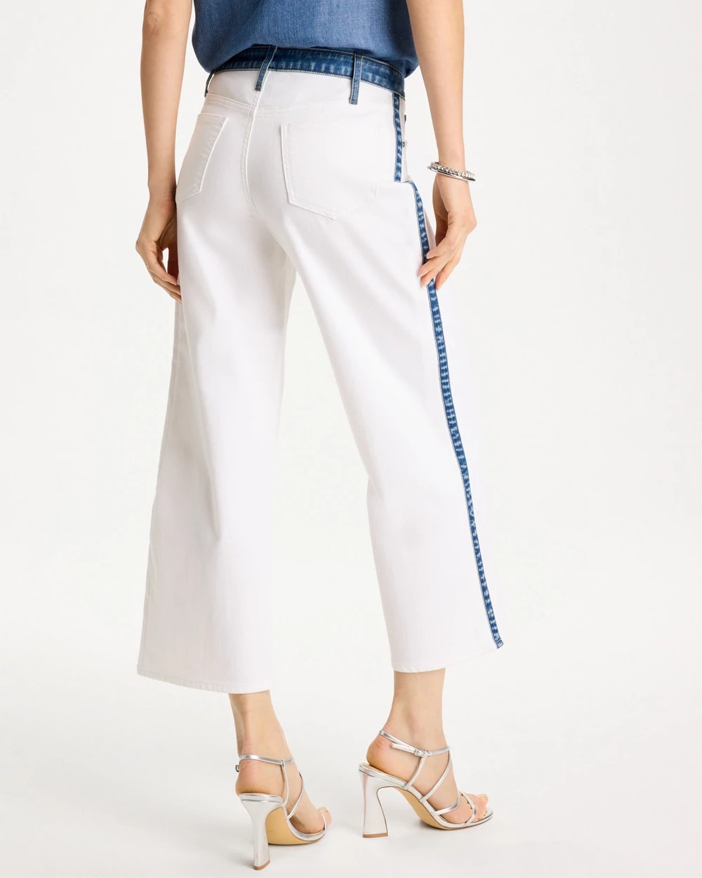 Chico's Quality - Girlfriend Straight Colorblock Jeans Alabaster