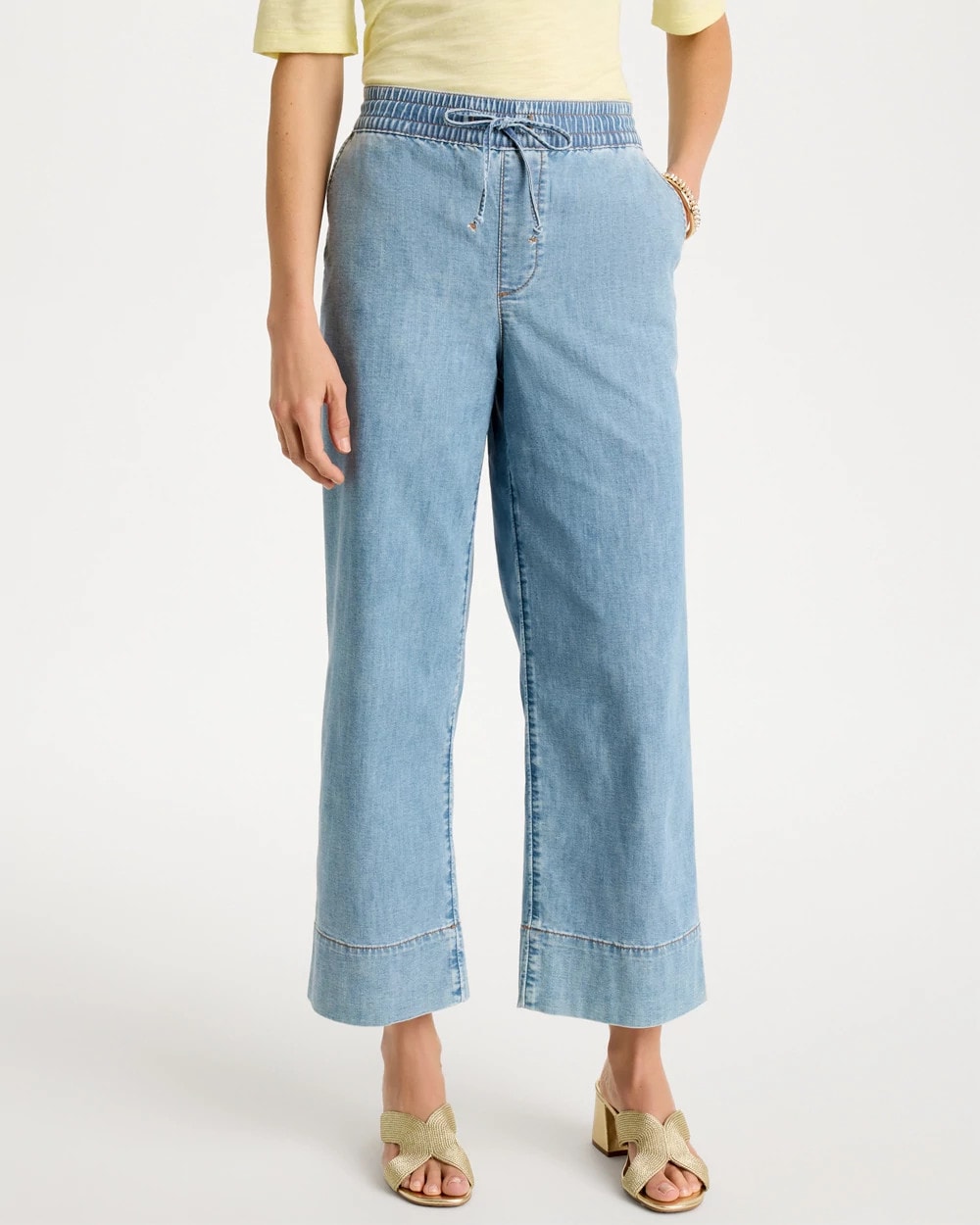 Chico's Exclusive - Lightweight Wide-Leg Crop Jeans Graciela Indigo