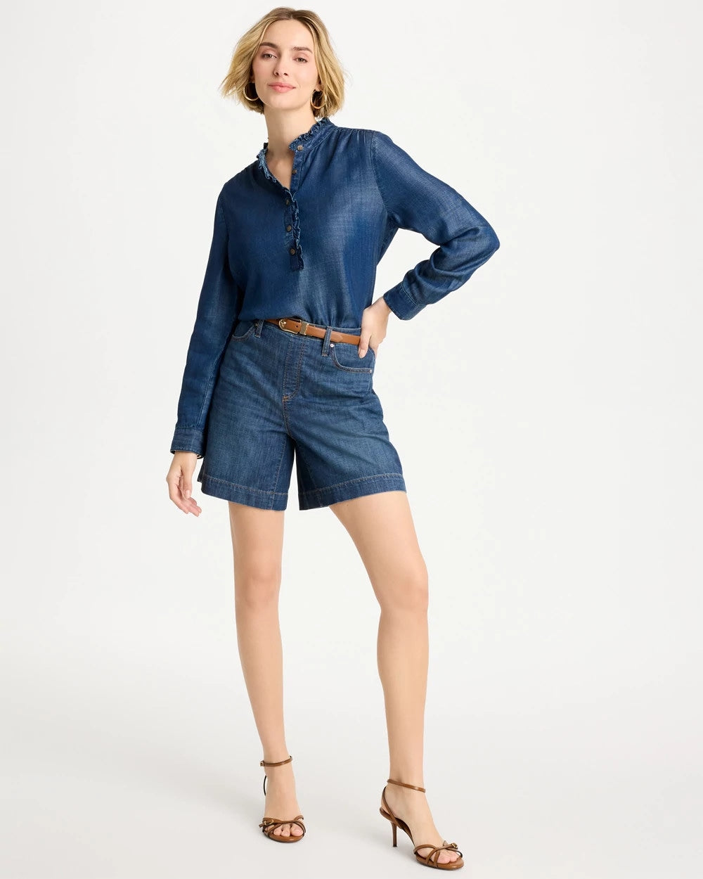 Chico's Classic - Lightweight Jean Shorts Solana Indigo