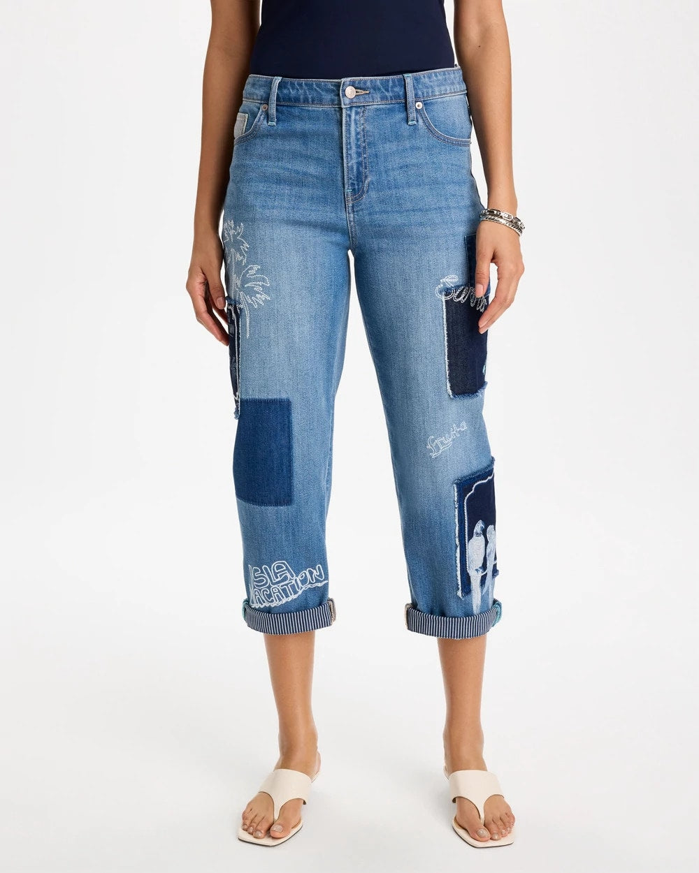 Chico's Discount - Relaxed Boyfriend Summer Jean Underwater Indigo