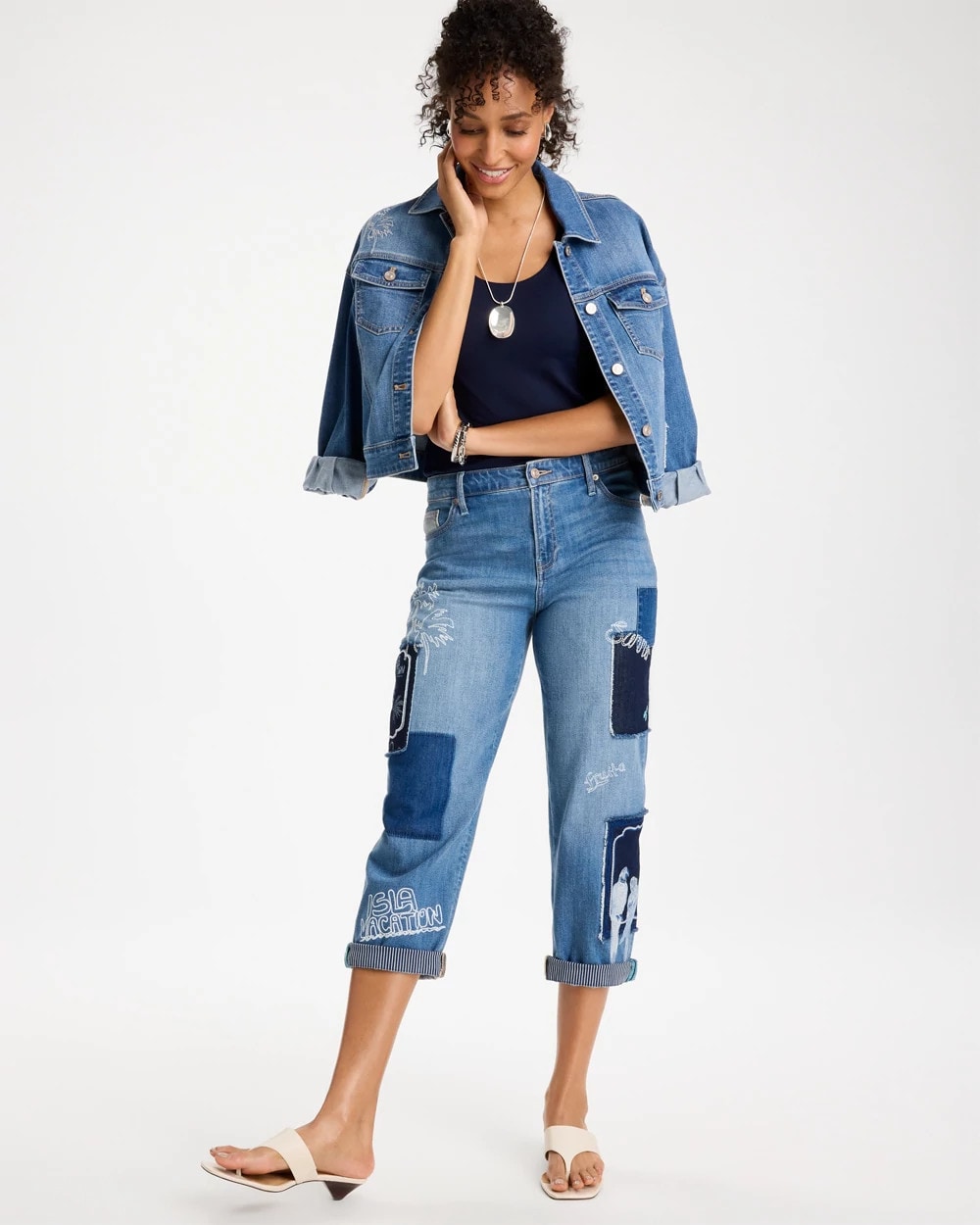 Chico's Discount - Relaxed Boyfriend Summer Jean Underwater Indigo