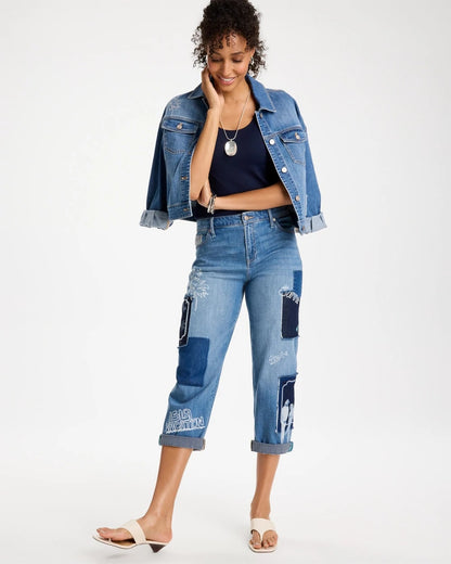 Chico's Discount - Relaxed Boyfriend Summer Jean Underwater Indigo