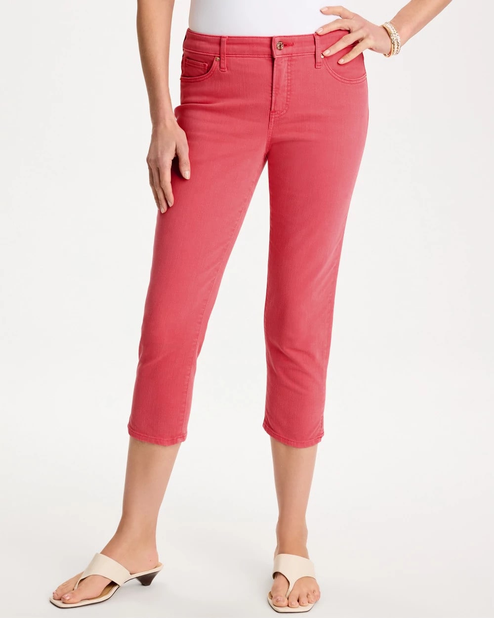 Chico's Hot Sale - Girlfriend Slim Capri Jeans Calypso Coral