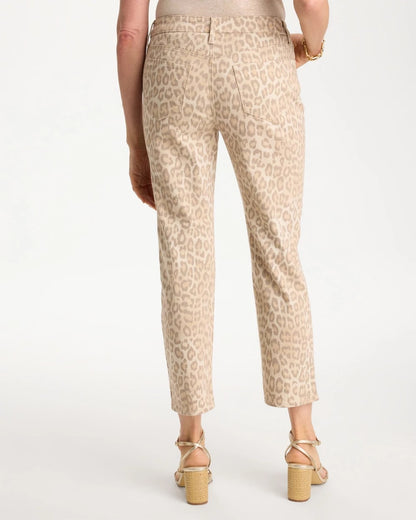 Chico's Premium - Animal Print Girlfriend Slim Cropped Jeans Classic Animal