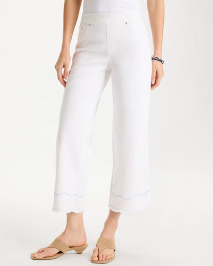 Chico's Customer Favorite - Pull-On Wide-Leg White Crop Jeans Alabaster