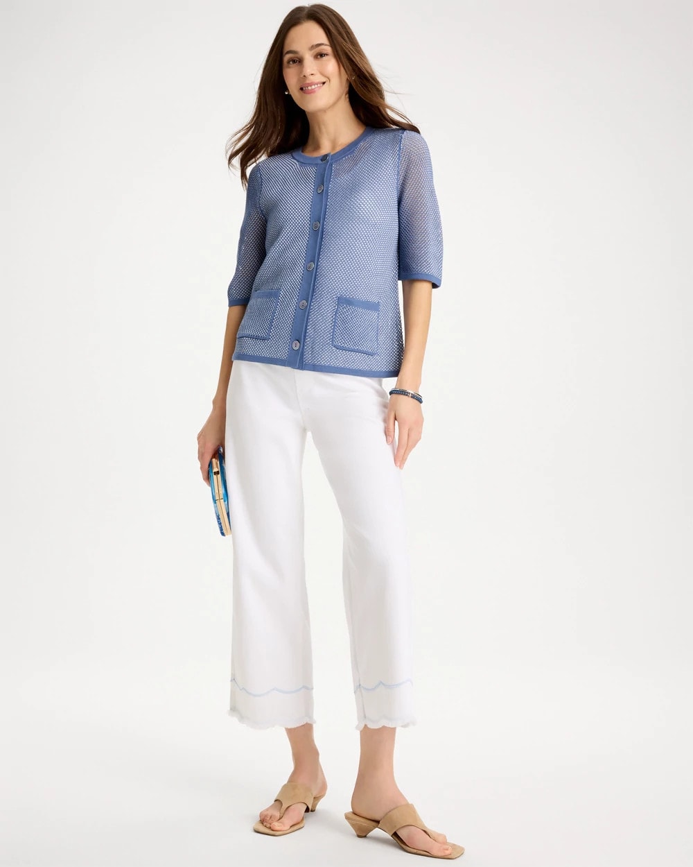Chico's Customer Favorite - Pull-On Wide-Leg White Crop Jeans Alabaster