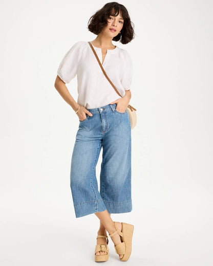 Chico's Quality - Lightweight Wide-Leg Capri Jeans Burano Indigo