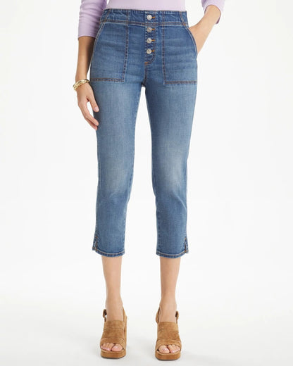 Chico's New - Pull-On 22" Capri Jeans Aquaria Indigo