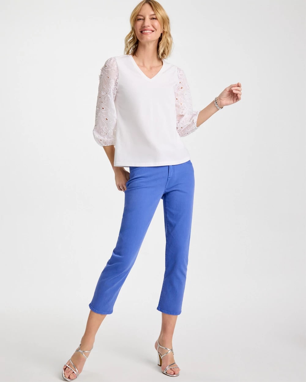 Chico's Trending - Girlfriend Slim Cropped Jeans Amparo Blue
