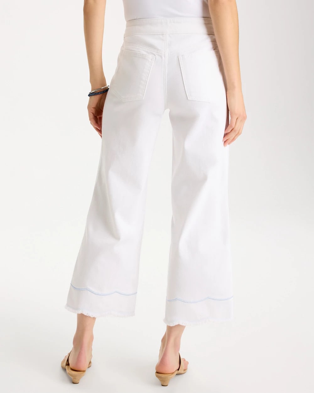 Chico's Hot Sale - Pull-On Wide-Leg White Crop Jeans Alabaster