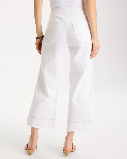 Chico's Hot Sale - Pull-On Wide-Leg White Crop Jeans Alabaster