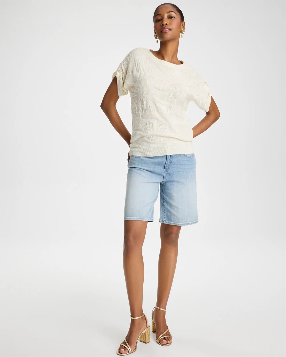Chico's Value - Girlfriend Slim Indigo Jean Shorts Shasta Indigo