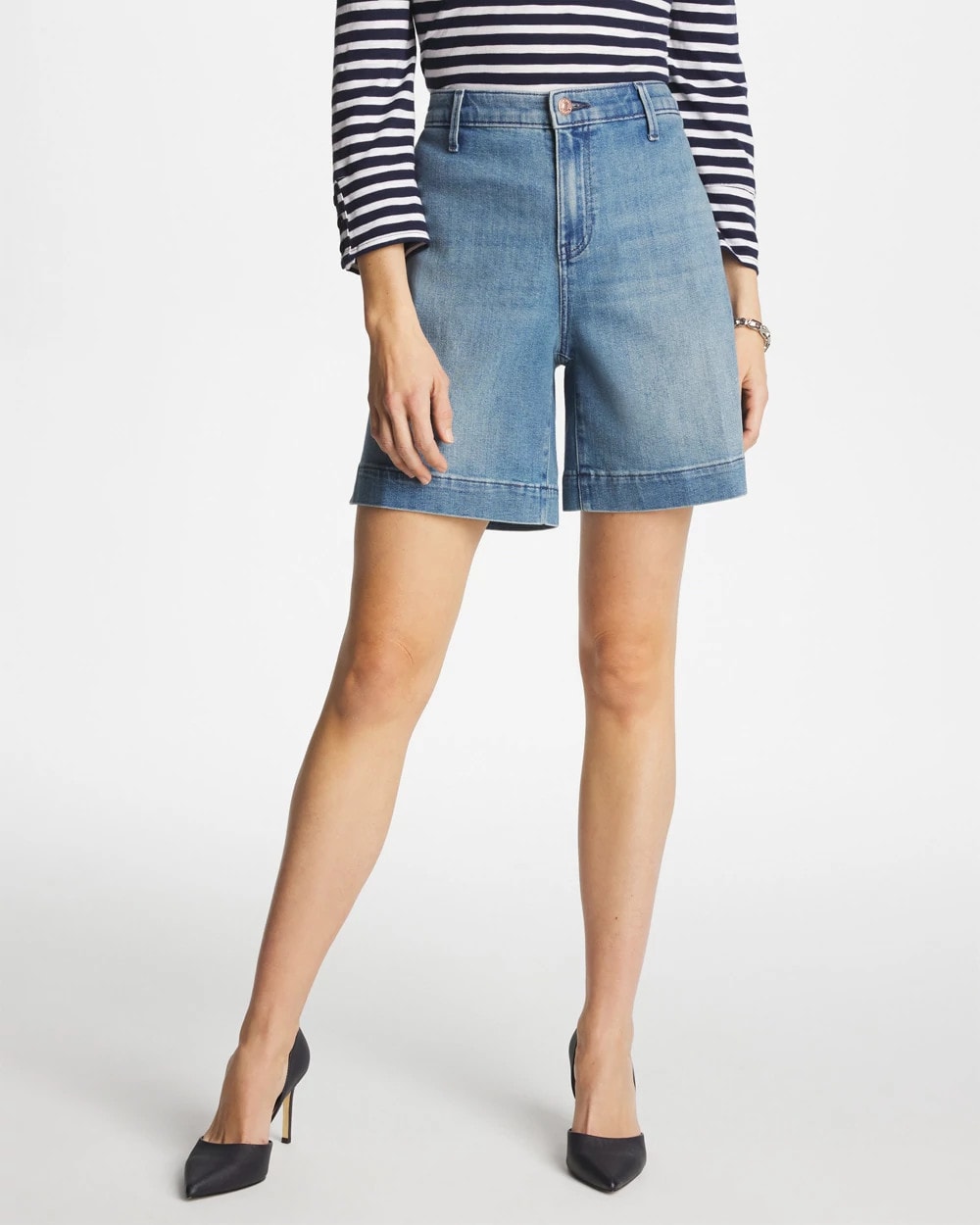Chico's Best Price - Denim Trouser Shorts Monaco Indigo
