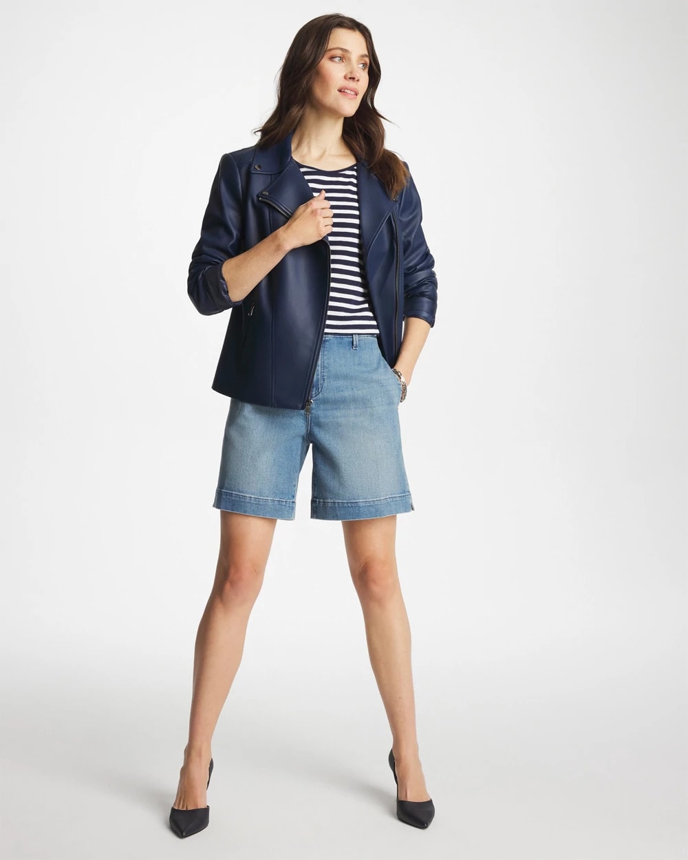 Chico's Best Price - Denim Trouser Shorts Monaco Indigo