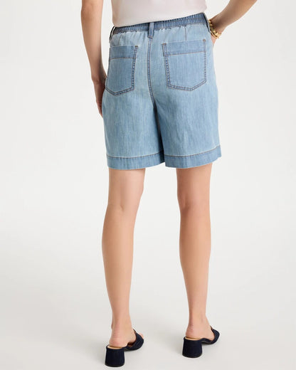 Chico's New - Embellished Lightweight Jean Shorts Graciela Indigo