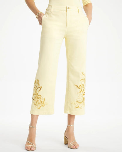 Chico's New - Trouser Cutwork Crop Jeans Golden Haze