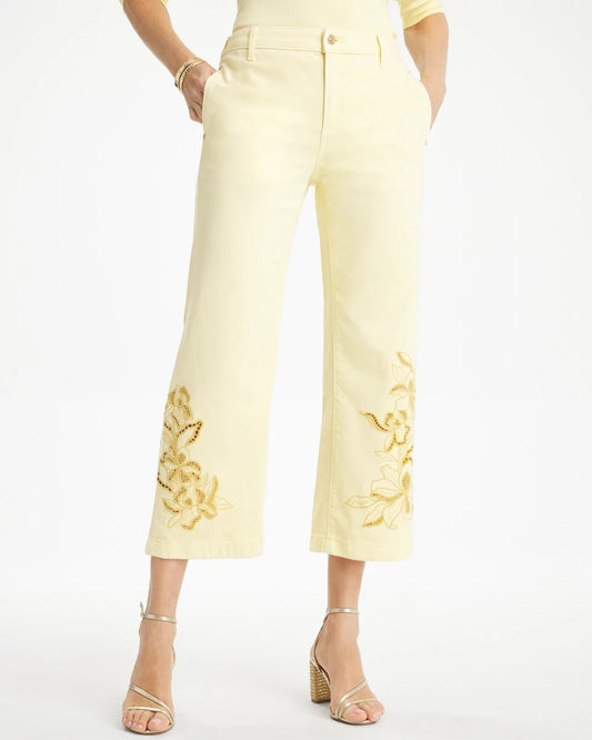 Chico's New - Trouser Cutwork Crop Jeans Golden Haze