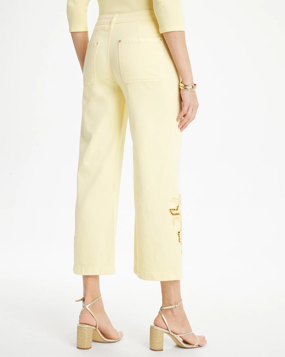 Chico's New - Trouser Cutwork Crop Jeans Golden Haze