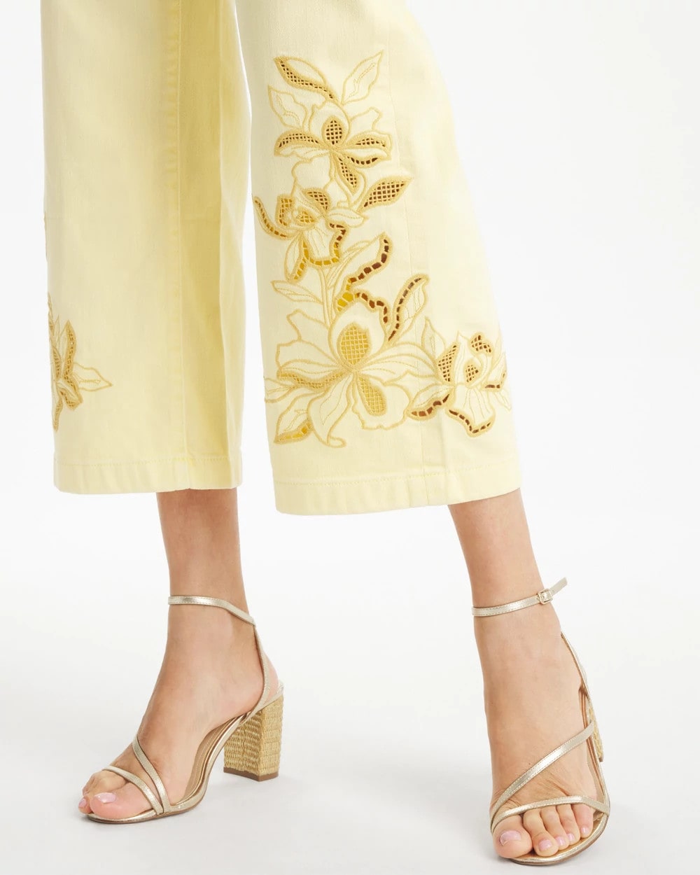 Chico's New - Trouser Cutwork Crop Jeans Golden Haze