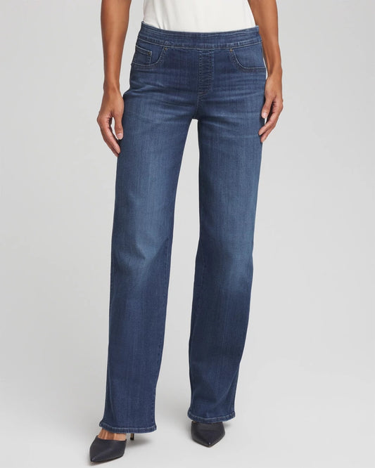 Chico's Best Seller - Pull On Wide Jean Aleah Indigo