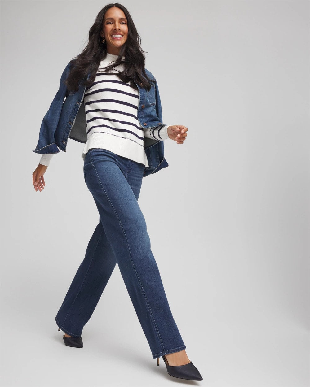 Chico's Best Seller - Pull On Wide Jean Aleah Indigo
