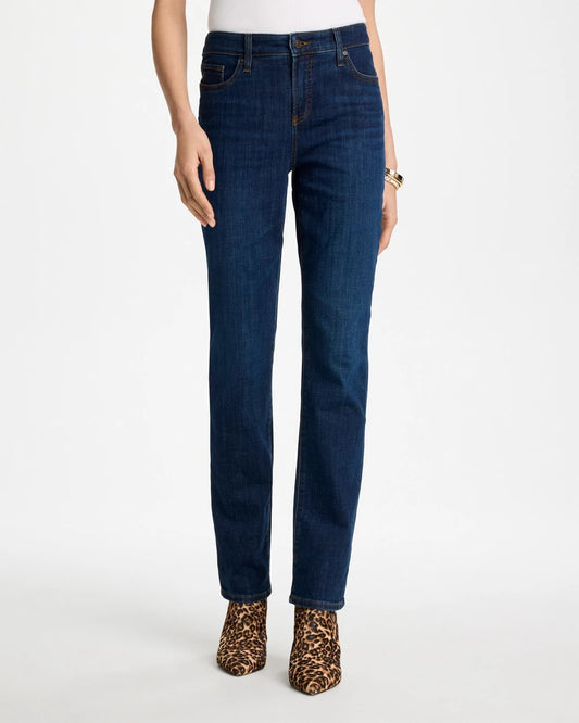 Chico's Discount - Girlfriend Slim Full-Length Jeans Dark Sapphire Indigo