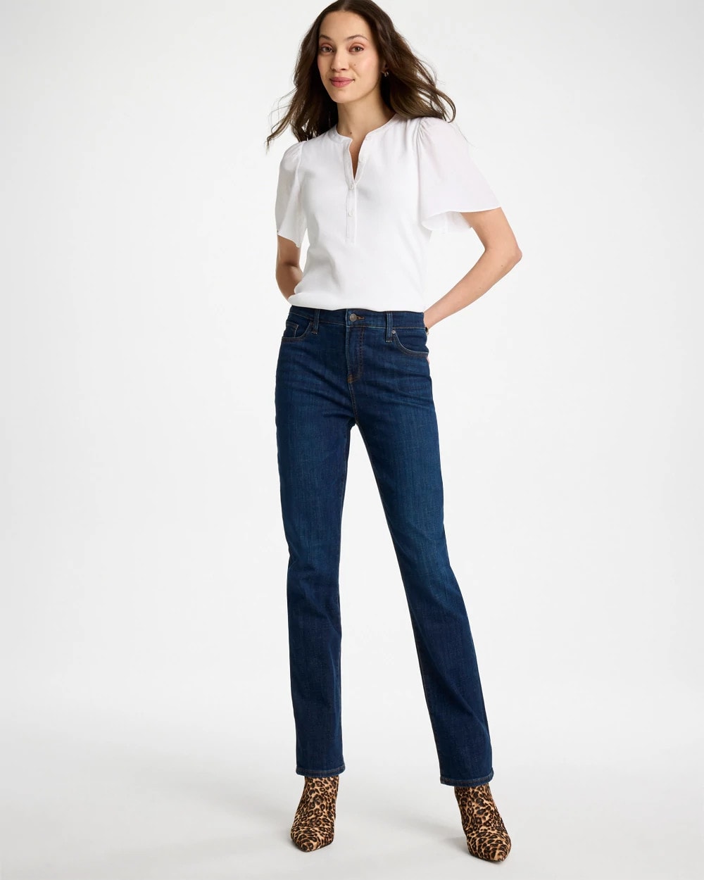 Chico's Discount - Girlfriend Slim Full-Length Jeans Dark Sapphire Indigo